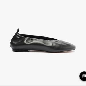New SCHUTZ Eudora Black Leather Ballet Flats